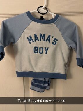 Tahari Baby Light Blue 'Mama's Boy' Matching Set